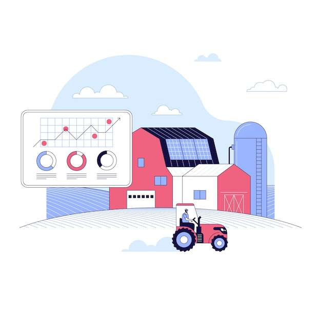 Granja inteligente y tecnología de innovación Datos de análisis