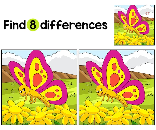 Granja de mariposas Encuentra las diferencias