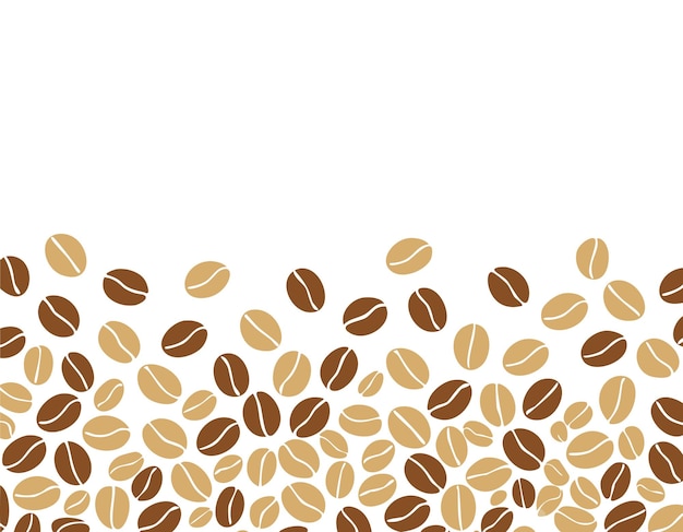 Un grano de café esparcido aislado sobre un fondo blanco y un espacio de copia x9