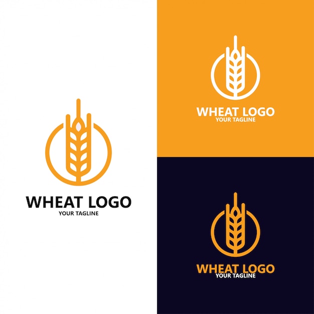 Grano de lujo, grano de trigo de la agricultura logo plantilla vector icono diseño