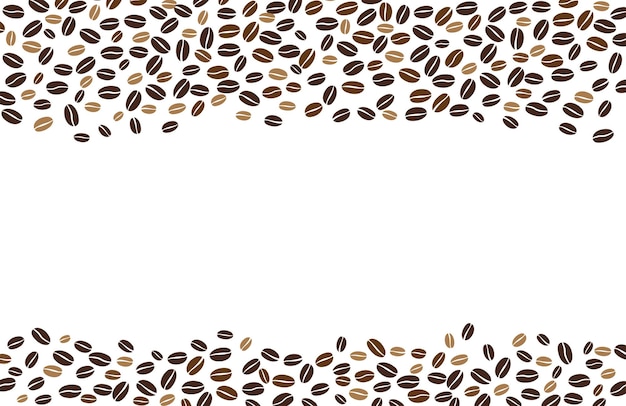 Vector granos de café aislados sobre fondo blanco fondo con espacio para escribir texto