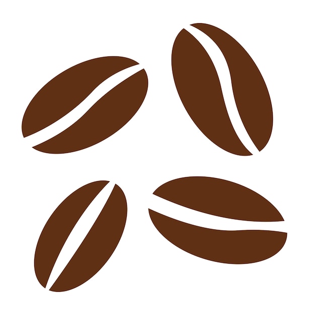 Granos de café con fondo blanco