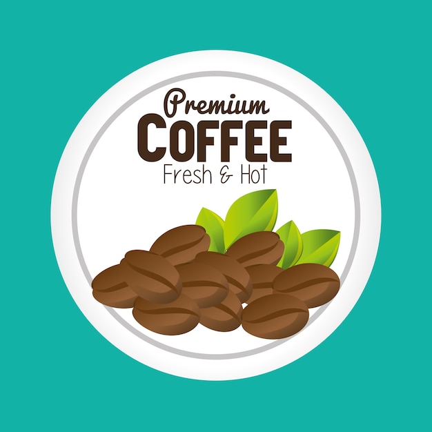 Vector granos de café premium