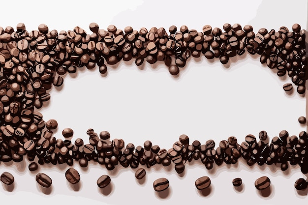 granos de café tostados dispuestos como un marco decorativo