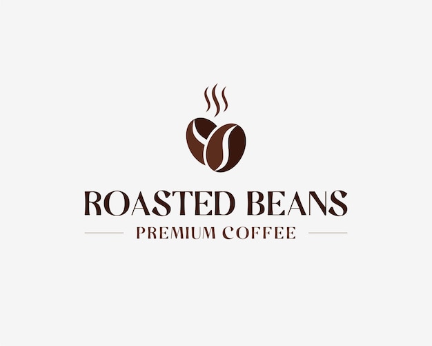 Los granos de café tostados, el espresso, la cafeína, la robusta, la bebida, el café, el restaurante, el vector, el diseño del logotipo, la ilustración.