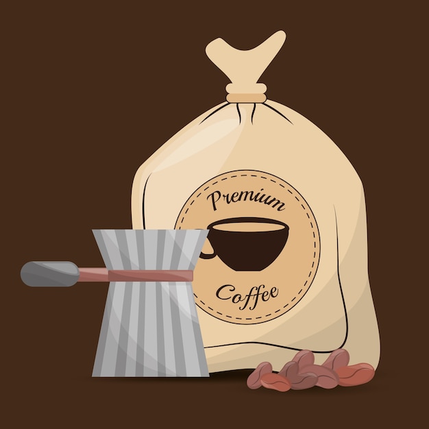 Vector granos de filtro de café premium