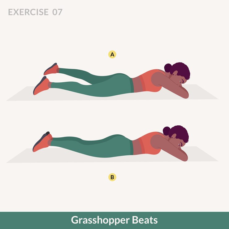 Vector grasshopper beats ejercicio mujer entrenamiento fitness aeróbico y ejercicios