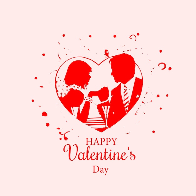 Gratis vector simple feliz día de san valentín saludo con corazones de amor