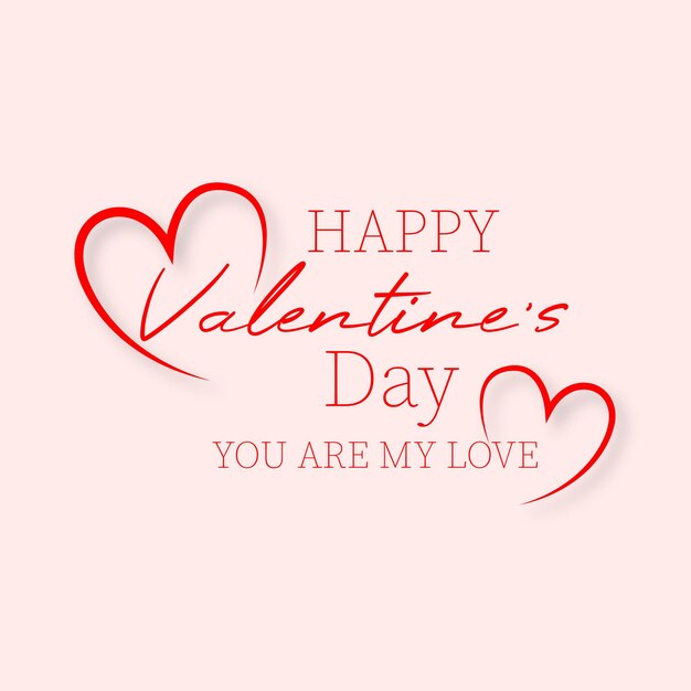 Gratis vector simple feliz día de San Valentín saludo con corazones de amor