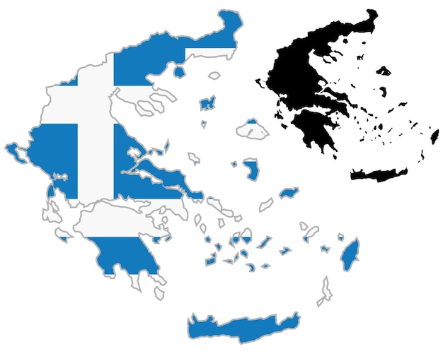 Vector grecia mapa bandera