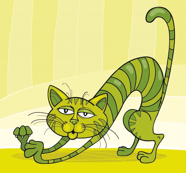 Vector green cat se extiende