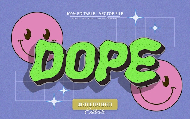 Green Dope Retro Estilo Vintage Efecto de texto editable