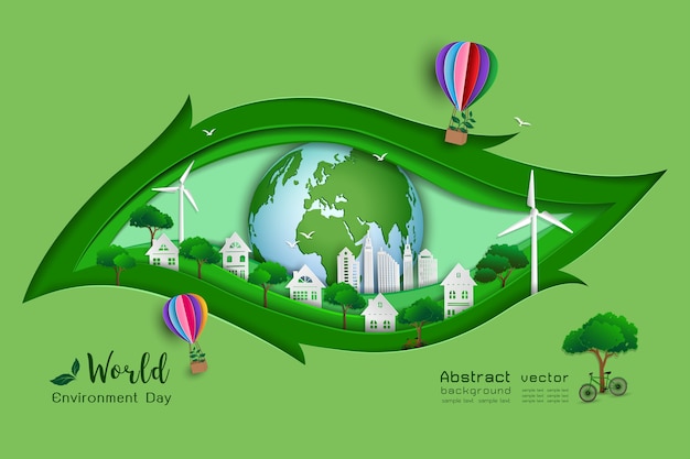 Green eco friendly save the world and environment concept