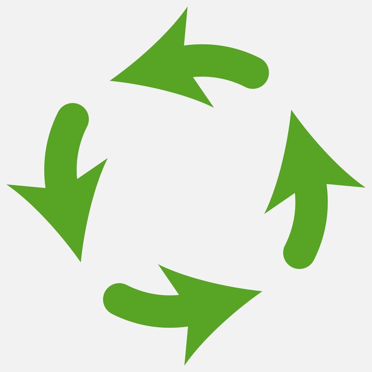 Vector green flat arrows recycle día mundial de la tierra día del medio ambiente concepto de ecología