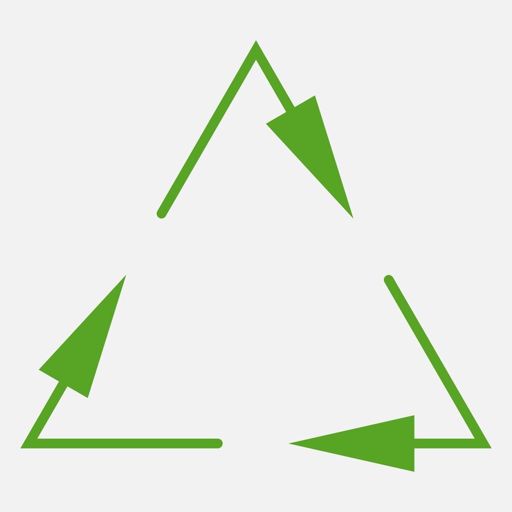 Vector green flat arrows recycle día mundial de la tierra día del medio ambiente concepto de ecología