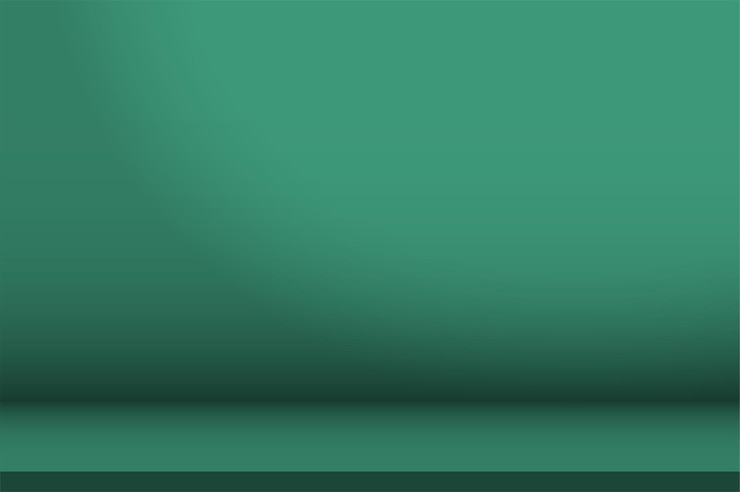 Vector green gradient photo studio background with shadow effect for product