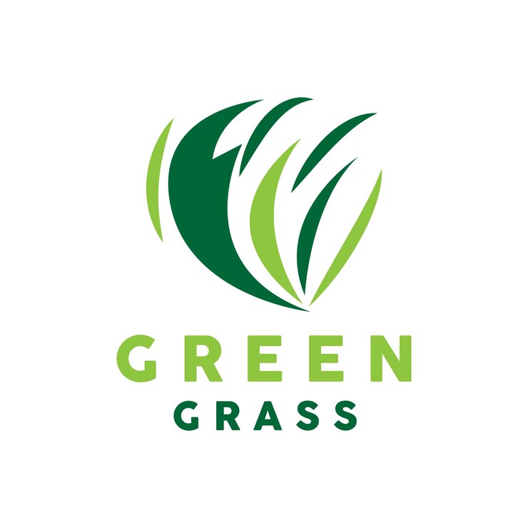 Vector green grass logo naturaleza planta vector agricultura hoja diseño simple plantilla icono ilustración