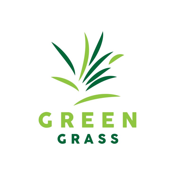 Vector green grass logo naturaleza planta vector agricultura hoja diseño simple plantilla icono ilustración