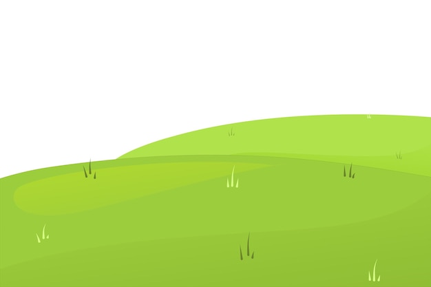 Green Hills and Grassy Meadow Illustration for Presentation Slides