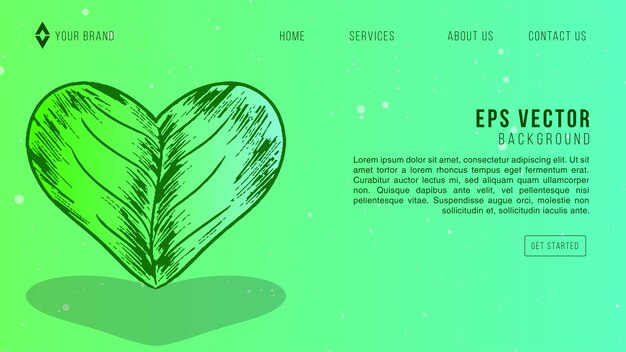 Green Leaf Web Design Abstract Background Lemonade EPS 10 Vector para sitio web, página de destino