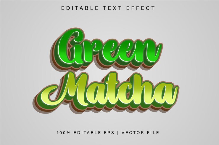 Vector green match efecto de texto editable estilo de dibujos animados
