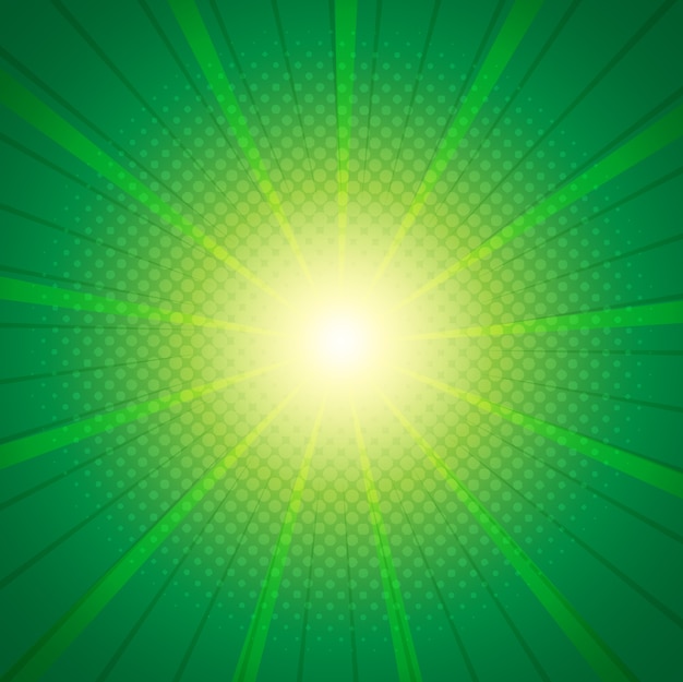 Vector green sun burst