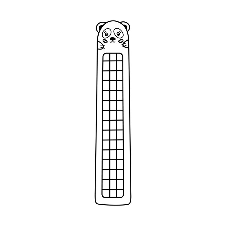 Vector gremillo dibujado a mano de marcador de kawaii con cara de panda para niños papelería para libros y lectura con cabeza de oso marcador con animal lindo clipart vectorial con contorno de suministros de regreso a la escuela