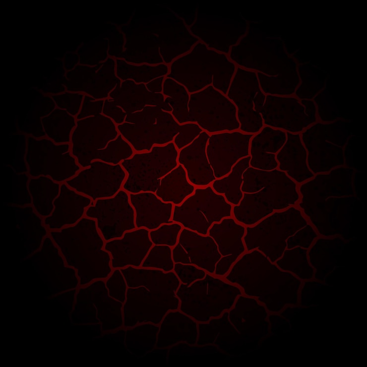 Vector grietas rojas en el suelo