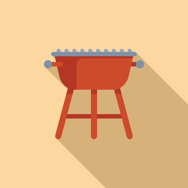 Vector grill de barbacoa de dibujos animados en un fondo cálido