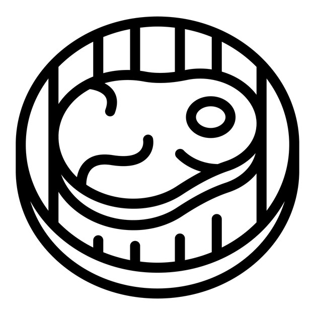 Grill steak icono contorno vector carne Bbq cocinero de picnic