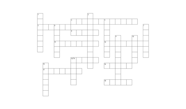 Grilla de crucigramas en blanco plantilla vacía para juego educativo o de ocio lista para ser utilizada