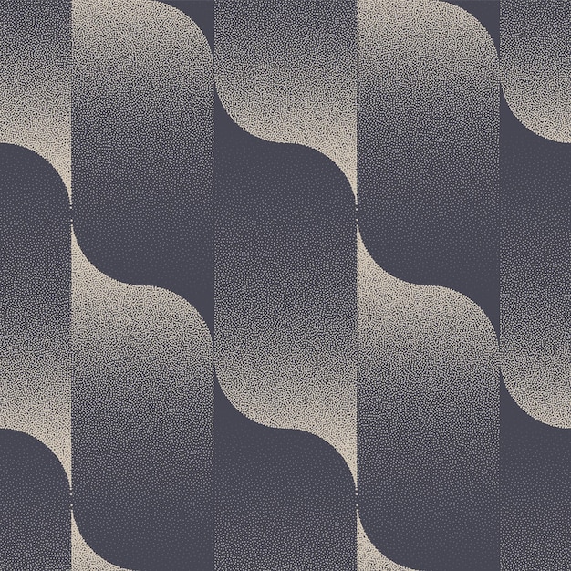 Grilla a cuadros ondulada patrón sin costuras trabajo de puntos de moda fondo vectorial abstracto