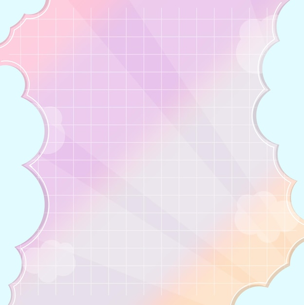 Grilla de fondo con nubes y arco iris