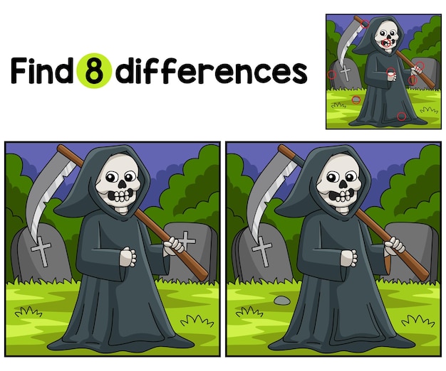 Grim Reaper Halloween Encuentra las diferencias