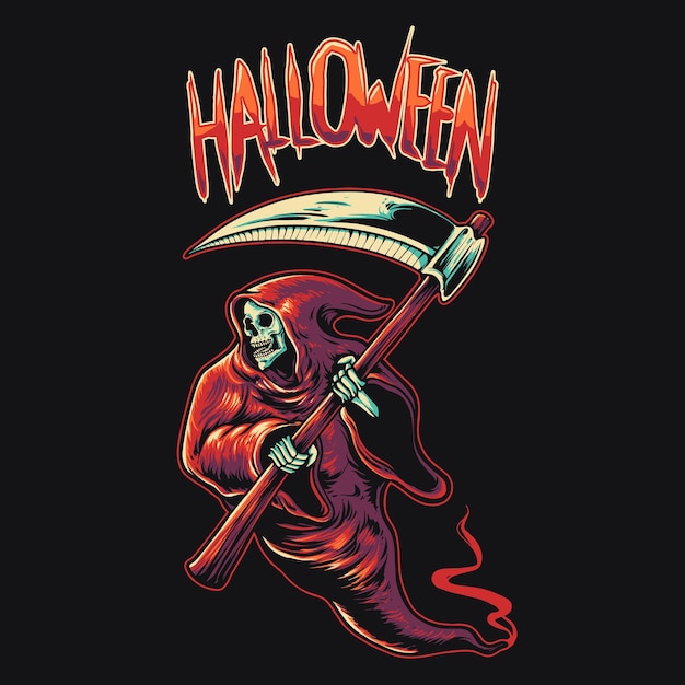 Grim reaper halloween vector illustration