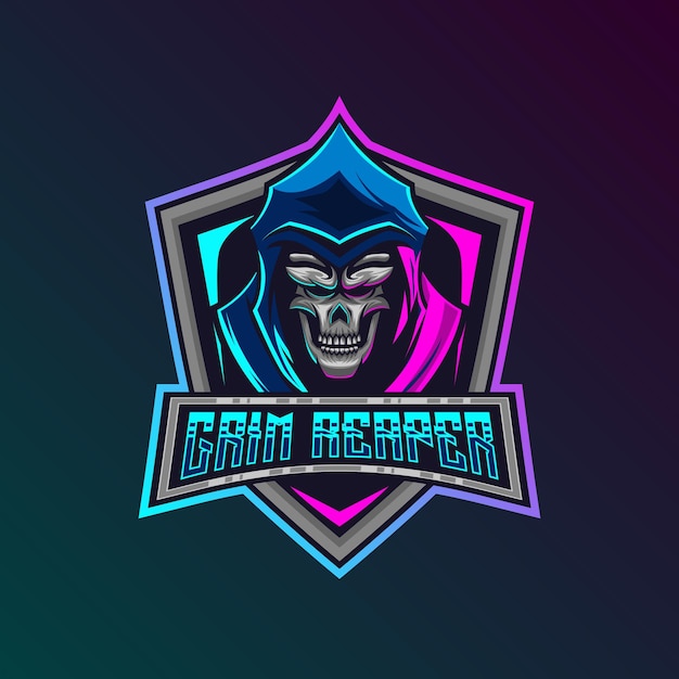 Grim Reaper Logo Mascota de Grim Reaper Gaming Logo Diseño Vector Ilustración Plantilla