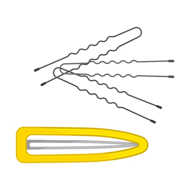 Gripa para el cabello o pinza para el pelo como accesorio personal femenino para la ilustración vectorial de aseo
