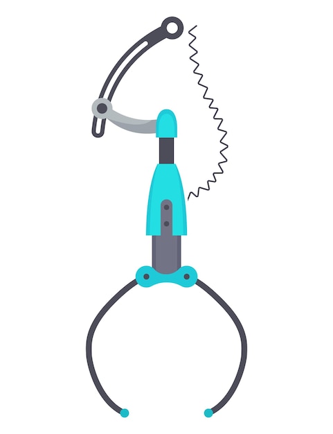 Gripper de garra mecánica Gripper robótico mecánico Ganchos de juegos de arcade de brazo para premios Mecanismos tecnológicos para la transferencia de bienes Gripper robot de garra en fábrica Ilustración vectorial