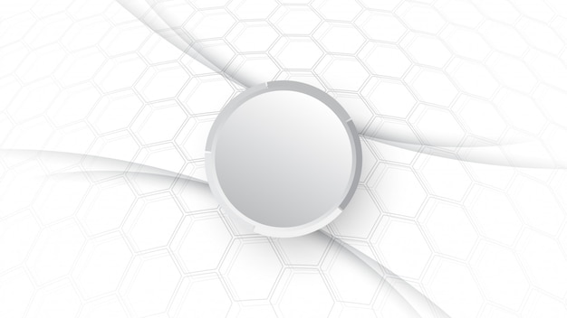 Gris blanco Fondo de tecnología abstracta con diversos elementos tecnológicos Concepto de comunicación de alta tecnología Fondo de innovación Círculo espacio vacío para el texto