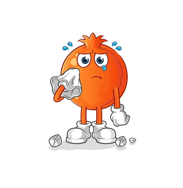 Grito de granada con un vector de mascota de dibujos animados de tejido