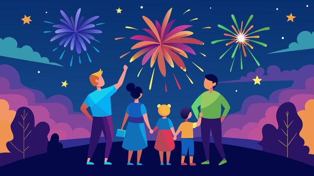 Los gritos de emoción llenaron el aire mientras los niños ayudaban ansiosamente a sus padres a preparar los fuegos artificiales