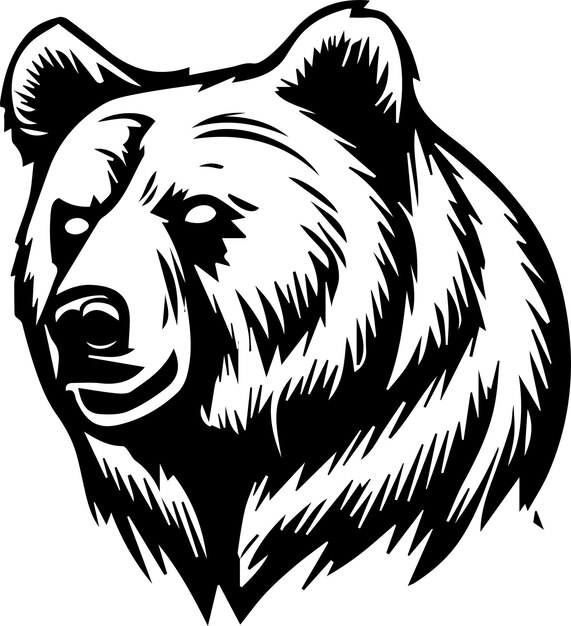 Grizzly Bear Monogram Logo Estilo de diseño monocromático