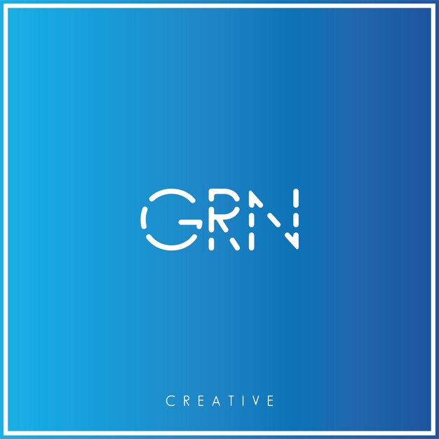 GRN Premium Vector último diseño de logotipo diseño creativo logotipo vector ilustración monograma logotipo mínimo