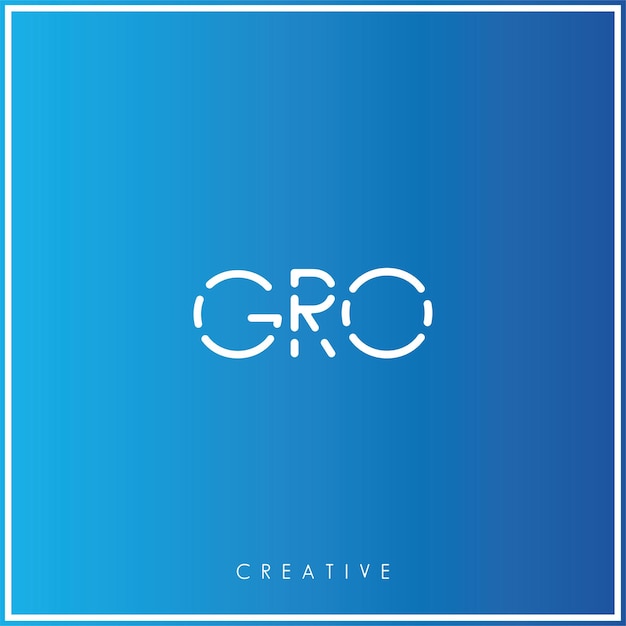 GRO Premium Vector último diseño de logotipo diseño creativo logotipo vector ilustración monograma logotipo mínimo