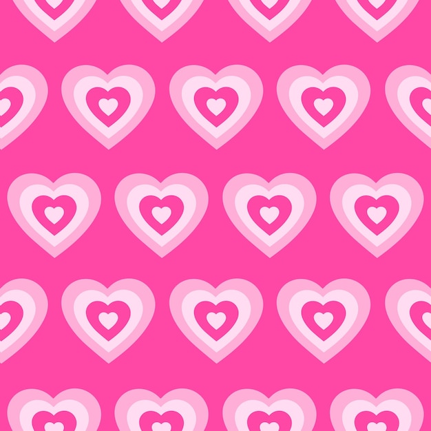 Groovy corazones románticos de patrones sin fisuras.