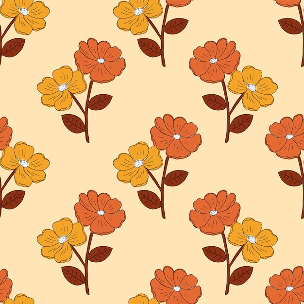 Groovy flor silvestre hierba sin fisuras de fondo