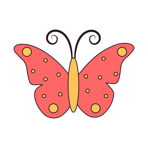 Vector groovy mariposa retro hippie psicodélico clipart