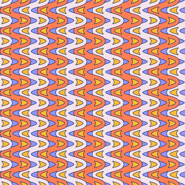 Groovy ondulado geométrico patrón sin costuras s fondo retro vintage nostálgico de colores a rayas