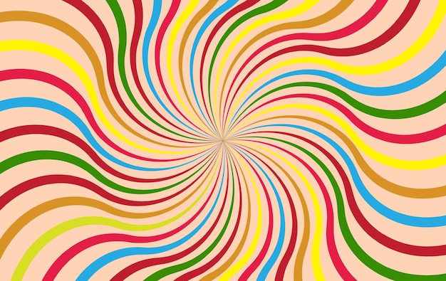 Groovy remolino retro estalló fondo de verano y carnaval