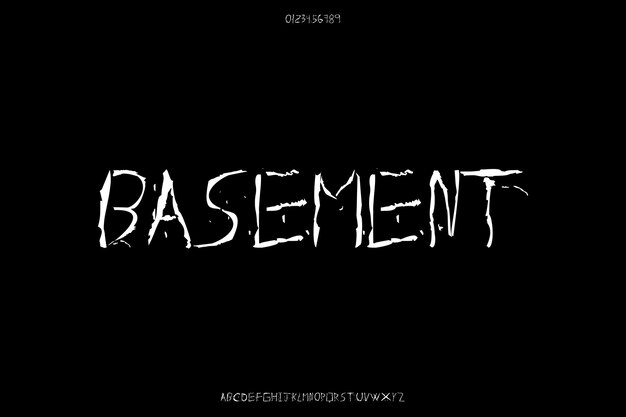 Grunge Basement Diseño de fuentes texturizadas de vectores creativos de alfabeto